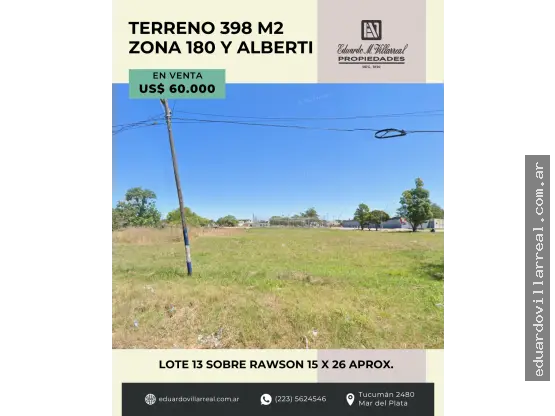 Terreno de 1 ambiente en venta en CORONEL DORREGO