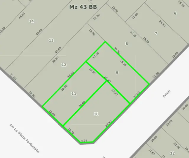 Terreno de 2 ambientes en venta en DE LA PLAZA FORTUNATO