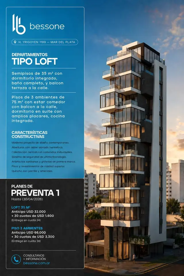 Departamento de 2 ambientes en venta en PLAZA PERALTA RAMOS