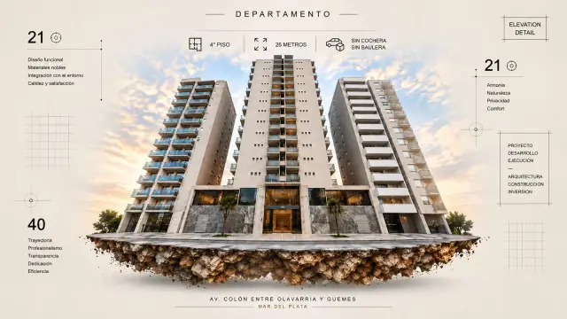 Departamento de 1 ambiente en venta en Mar del Plata