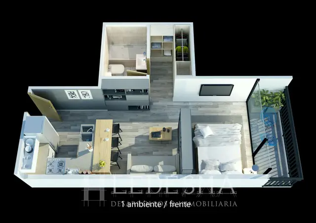 Departamento de 1 ambiente en venta en Güemes