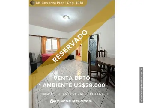 Departamento de 1 ambiente en venta en Centro