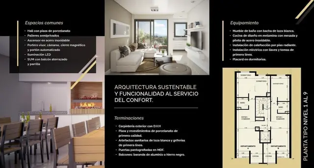 Departamento de 3 ambientes en venta en LA PERLA