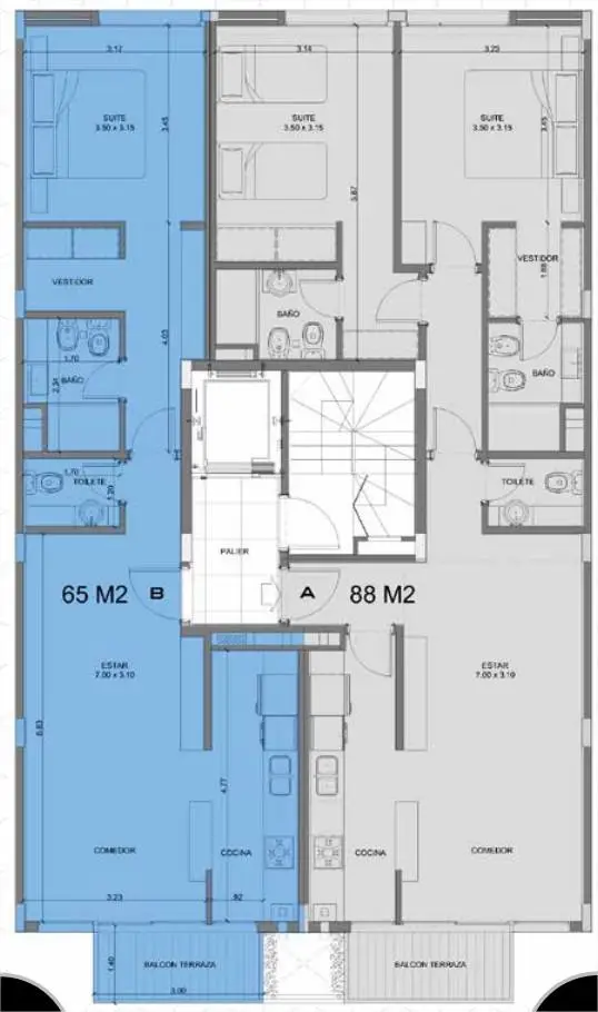 Departamento de 3 ambientes en venta en Centro