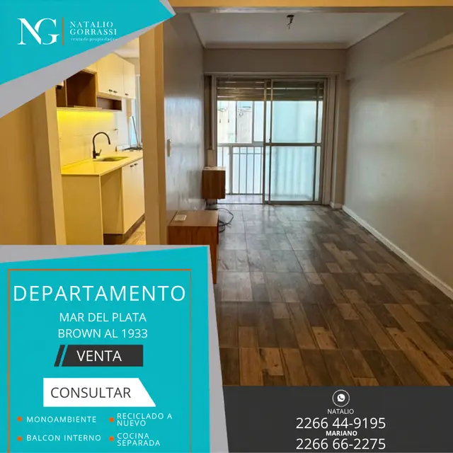 Departamento de 1 ambiente en venta en Centro