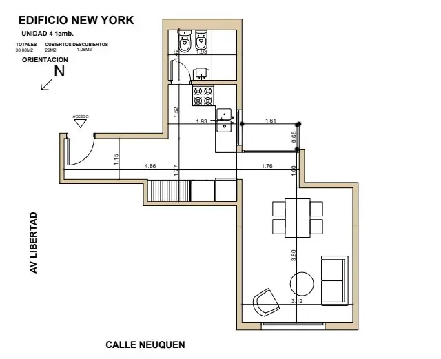 Departamento de 1 ambiente en venta en RIVADAVIA BERNARDINO