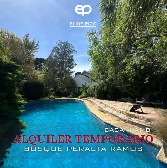 Casa en alquiler temporario en Bosque Peralta Ramos