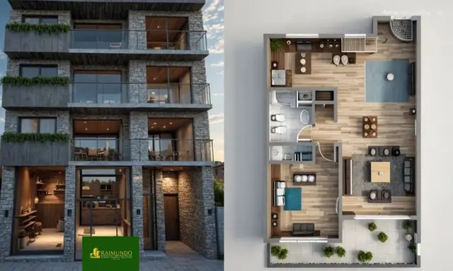 Departamento de 2 ambientes en venta en Área Centro