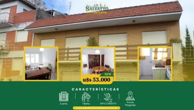 Departamento de 3 ambientes en venta en Punta Mogotes