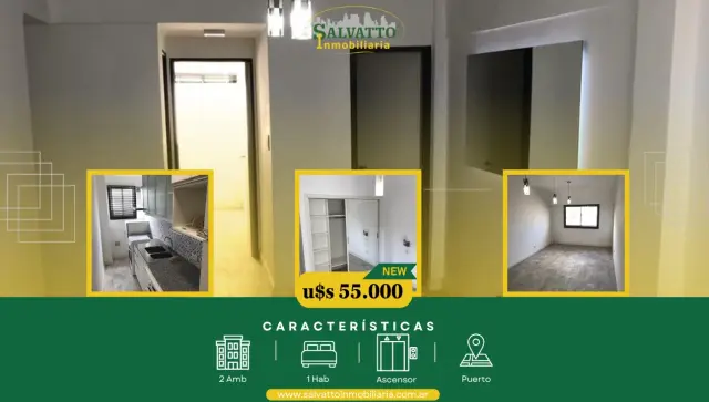 Departamento de 2 ambientes en venta en Puerto