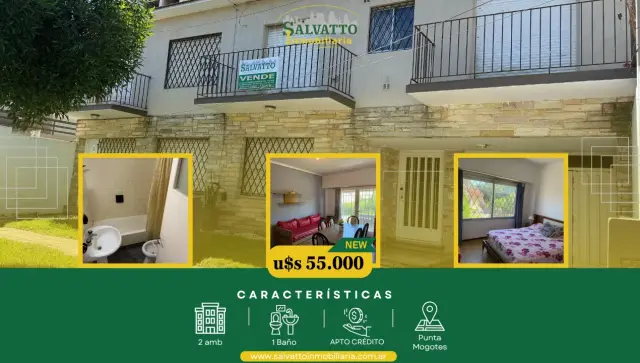 Departamento de 2 ambientes en venta en Punta Mogotes