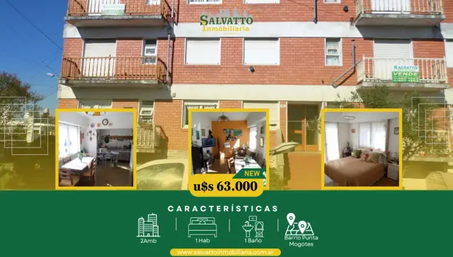 Departamento de 2 ambientes en venta en Punta Mogotes