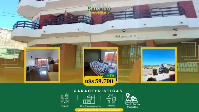 Departamento de 2 ambientes en venta en Punta Mogotes