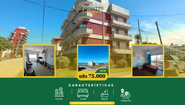 Departamento de 3 ambientes en venta en Punta Mogotes