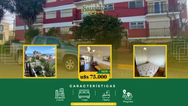 Departamento de 2 ambientes en venta en Punta Mogotes