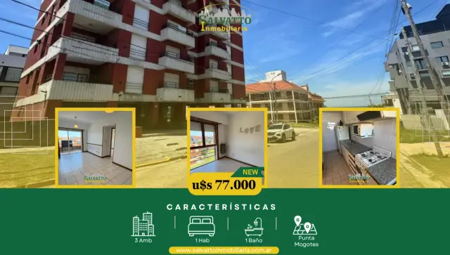 Departamento de 2 ambientes en venta en Punta Mogotes