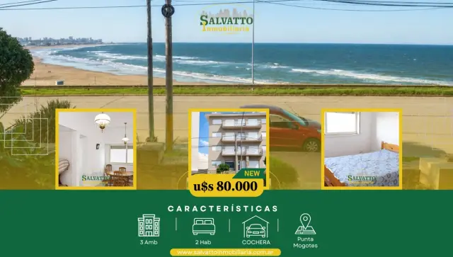 Departamento de 3 ambientes en venta en Punta Mogotes