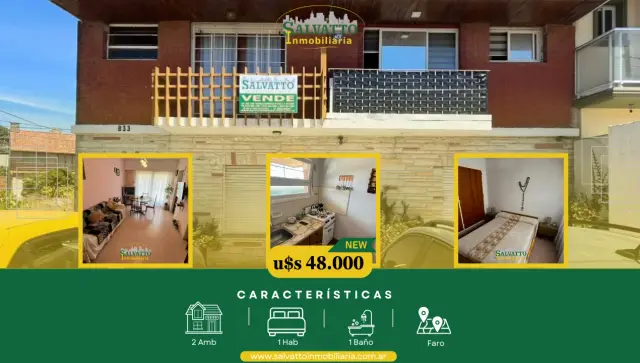 Departamento de 2 ambientes en venta en Faro Norte