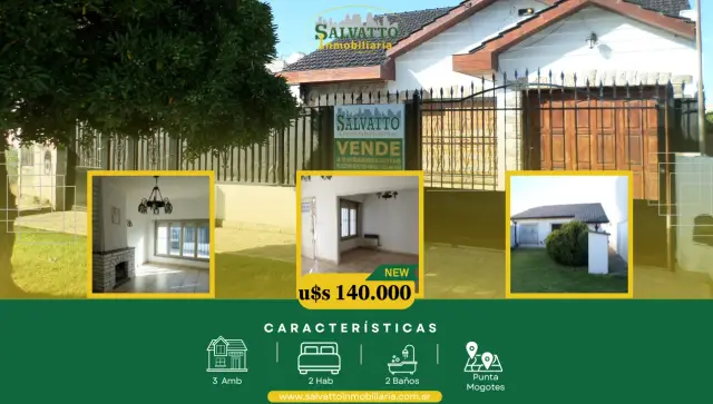 Casa de 3 ambientes en venta en Punta Mogotes