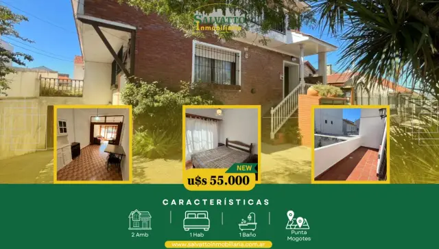 Departamento de 2 ambientes en venta en Punta Mogotes