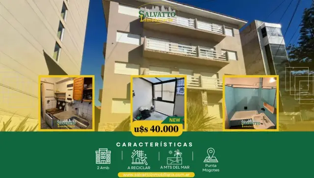Departamento de 2 ambientes en venta en Punta Mogotes