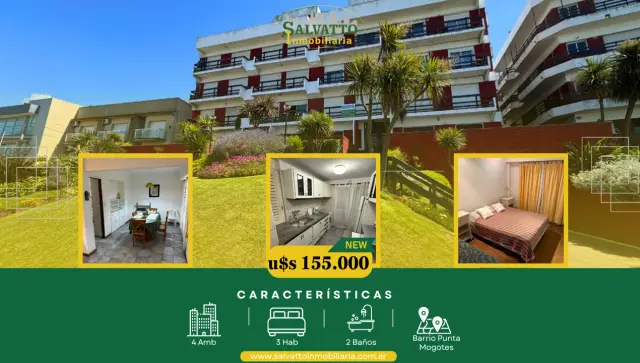 Departamento de 4 ambientes en venta en Punta Mogotes