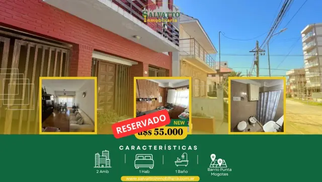 Departamento de 2 ambientes en venta en Punta Mogotes