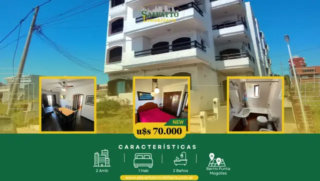 Departamento de 2 ambientes en venta en Punta Mogotes