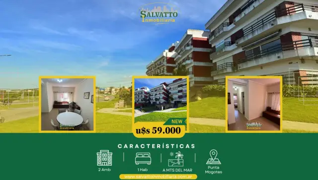 Departamento de 2 ambientes en venta en Punta Mogotes