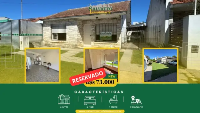 Casa de 3 ambientes en venta en Faro Norte