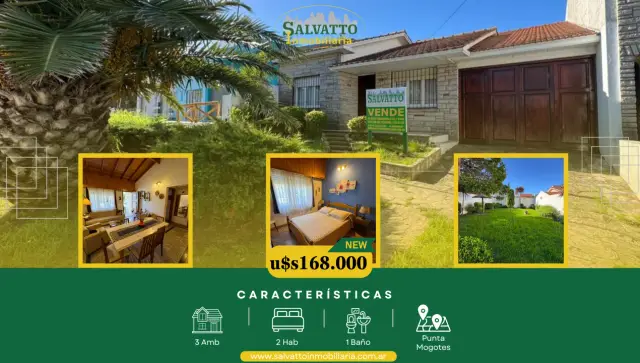 Casa de 3 ambientes en venta en Punta Mogotes