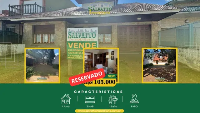 Casa de 4 ambientes en venta en Faro Norte