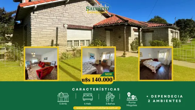 Casa de 5 ambientes en venta en Punta Mogotes
