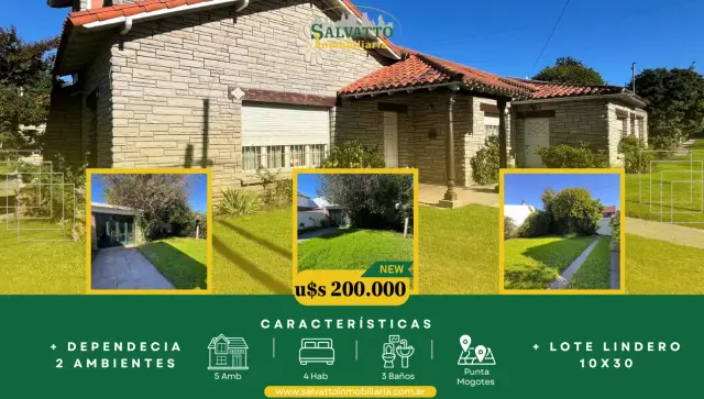 Casa de 5 ambientes en venta en Punta Mogotes