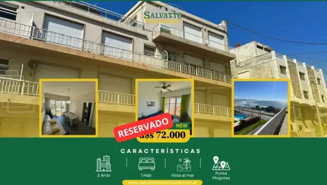 Departamento de 2 ambientes en venta en Punta Mogotes