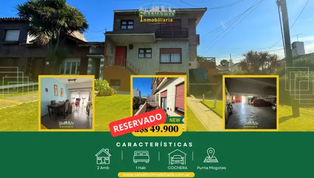 Departamento de 2 ambientes en venta en Punta Mogotes