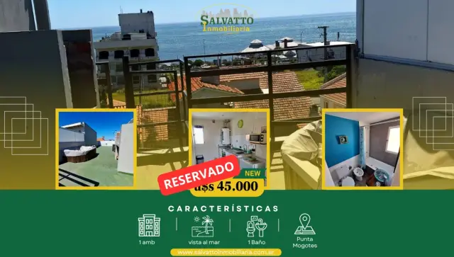 Departamento de 1 ambiente en venta en Punta Mogotes
