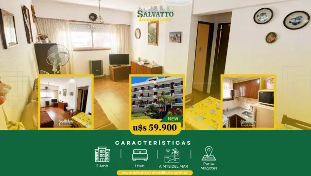 Departamento de 2 ambientes en venta en Punta Mogotes