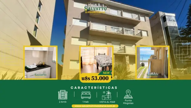 Departamento de 2 ambientes en venta en Punta Mogotes