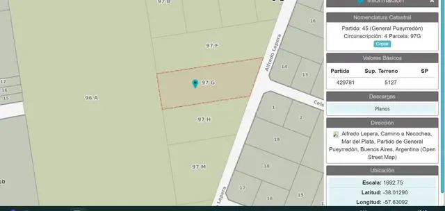 Terreno en venta en CAMINO A NECOCHEA
