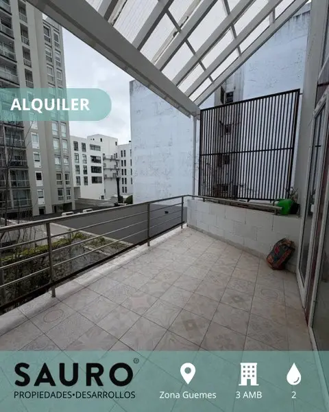 Departamento de 3 ambientes en alquiler en Güemes